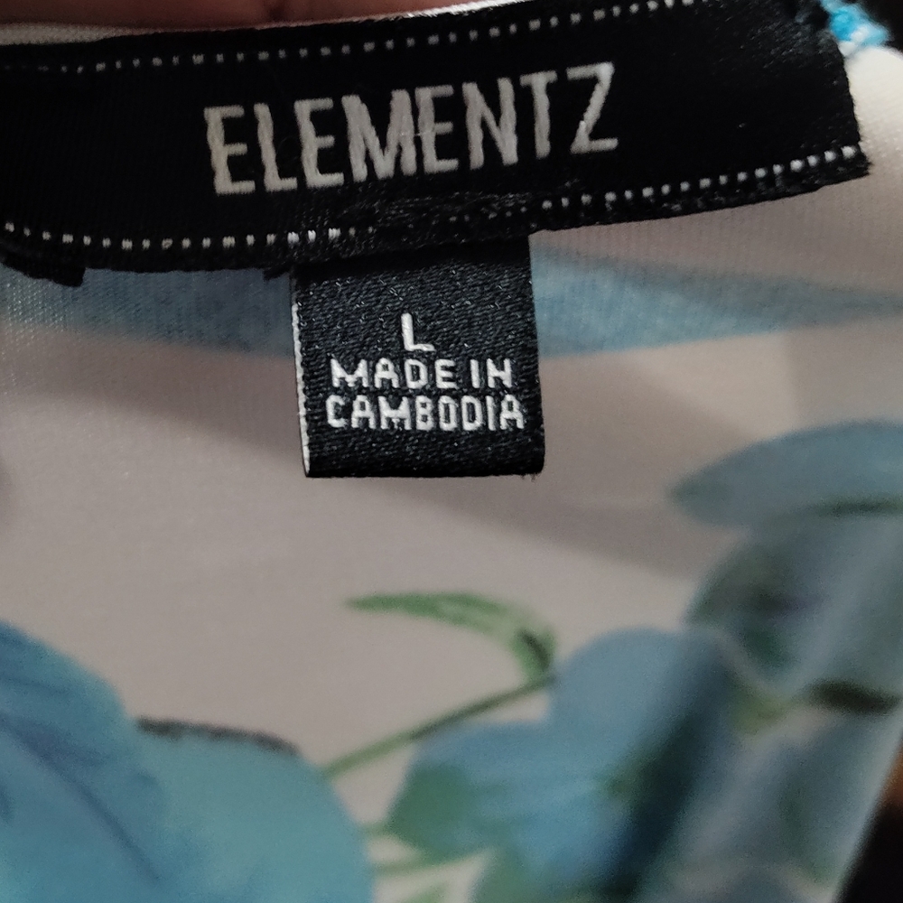 Elementz Blue and Green Tropical Floral Maxi Dress Large - Picture 5 of 7